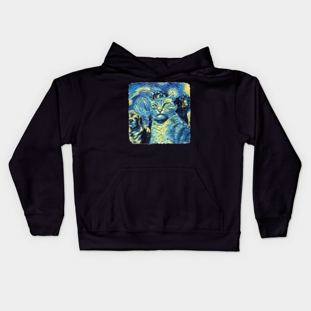 The Pet Society Van Gogh Style Kids Hoodie by todos